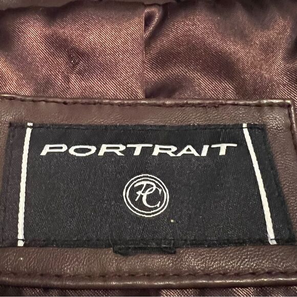 90s Leather Oversized Brown Elegant Single Breast Jacket Coat Blazer XL - Picture 14 of 15